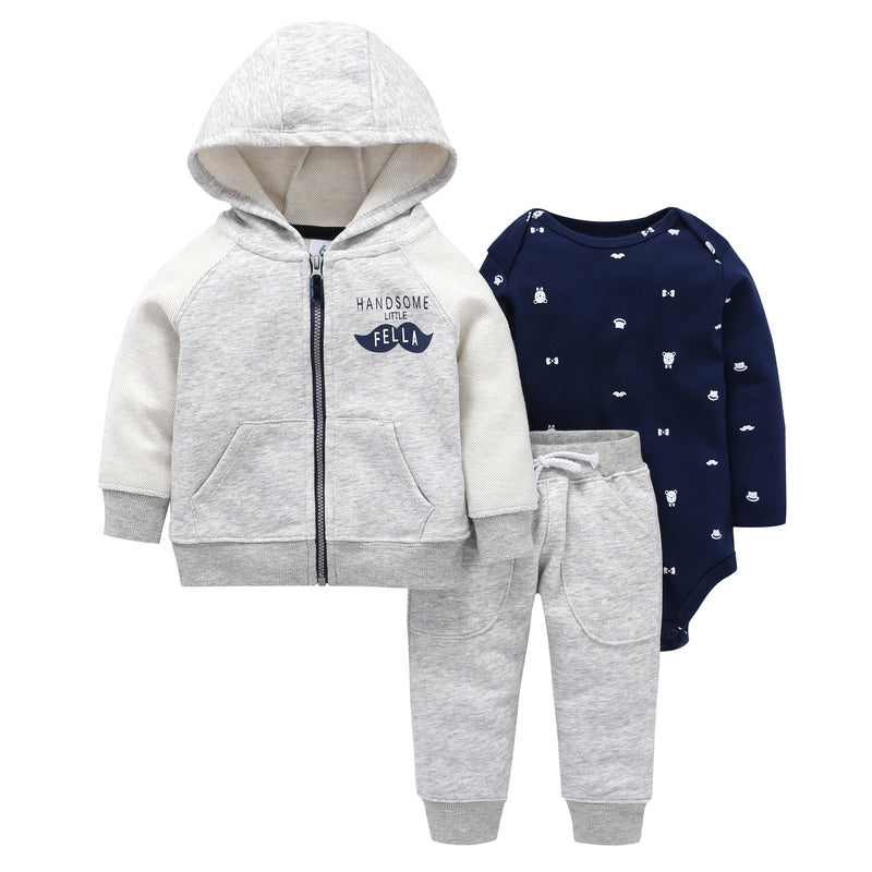 3-Pieces Baby Dogs Set Sweater Pans and  Bodysuit